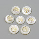 淡水シェルペンダント  フラットラウンド＆ツリー  ゴールドカラー  16x3.5~4mm  穴：1.2mm&nbsp;SHEL-Q010-011G-1