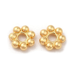 304 Stainless Steel Spacer Beads, Daisy Flower, Granulated Beads, Real 18K Gold Plated, 4x1.2mm, Hole: 1mm