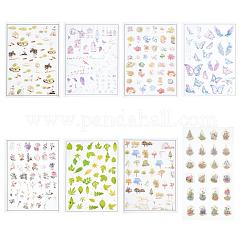 Waterproof Plastic Craft Sheets, Leaf Theme, for UV Resin, Epoxy Resin Jewelry Craft Making, Mixed Color, 14.8x10.5x0.01cm, 7sheets/set