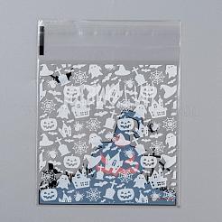 ハッピーハロウィンクッキーキャンディーパン包装袋  自己粘着性プラスチックバッグ  カラフル  13x10cm  一方的な厚さ：0.035mm  インナー対策：10x10のCM  約95~100個/袋&nbsp;PE-L003-01B