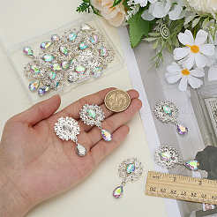 16Pcs Alloy Rhinestone Cabochons&nbsp;FIND-FG0004-26C