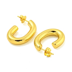 304ステンレススチールイヤリング  C字型  18KGP本金メッキ  26x5mm&nbsp;EJEW-R161-15G