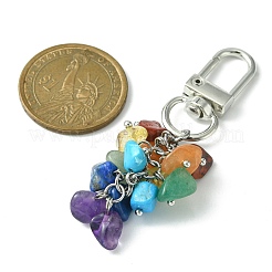 Chakra Gemstone Chip Beaded Pendant Decorations&nbsp;HJEW-JM01237-02
