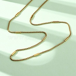 2MM 304 Stainless Steel Column Box Chain Necklaces&nbsp;NJEW-K291-02G