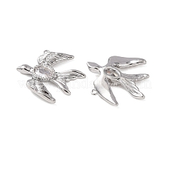 Brass Pave Clear Cubic Zirconia Pendants&nbsp;KK-Z142-10P