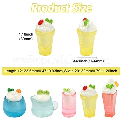 30Pcs 5 Styles Resin Cool Drink Miniature Display Decorations&nbsp;DJEW-CJ0001-21