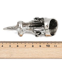 合金製指関節リング  スカル  アンティークシルバー  73.5mm  内径：17.4mm&nbsp;RJEW-D328-05AS