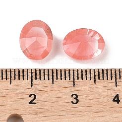 桜クォーツガラスカボション  オーバル  多面カット  10x8x4mm&nbsp;G-C146-02F