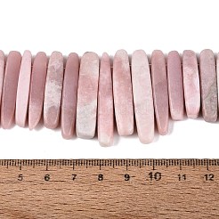 天然石ピンクオパールビーズ連売り  不規則な棒  上部に穴が開けられた  12~49x3~9x4~9mm  穴：0.8~1mm  約55~68個/連  14.76~17.13インチ（37.5~43.5cm）&nbsp;G-Q616-06F