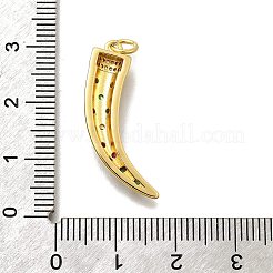 Brass Micro Pave Cubic Zirconia Enamel Pendants&nbsp;KK-D339-09G
