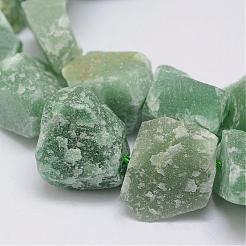 Raw Rough Natural Green Aventurine Beads Strands&nbsp;G-E343-03