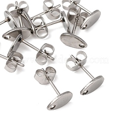 Non-Tarnish 304 Stainless Steel Stud Earring Findings&nbsp;STAS-R063-38