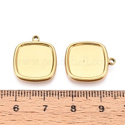 304 Stainless Steel Pendant Cabochon Settings&nbsp;STAS-T067-13G