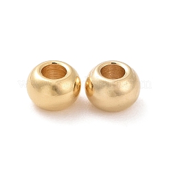304ステンレススチールビーズ  ラウンド  24KGP本金メッキ  6x5mm  穴：2mm&nbsp;X-STAS-H400-6mm-45G