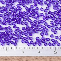 MIYUKIラウンドロカイユビーズ  日本製シードビーズ  11/0  （rr176)透明コバルト光沢  2x1.3mm  穴：0.8mm  約5500個/50g&nbsp;SEED-X0054-RR0176