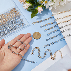 70Pcs 2 Colors Iron Paperclip Chain Bracelets for Women&nbsp;BJEW-DC0001-25