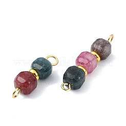 3Pcs 3 Styles Natural Multicolor Tourmaline Faceted Cube Beaded Links Connector Charms&nbsp;PALLOY-JF05291