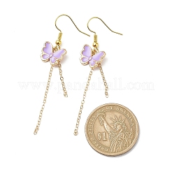 Alloy Enamel Butterfly with Tassel Dangle Earrings&nbsp;EJEW-JE05116