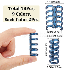 18個 9色 5リング プラスチック ルーズリーフ ブックバインダー ヒンジリング  ミックスカラー  41x17x17mm  2個/カラー&nbsp;FIND-CP0002-34