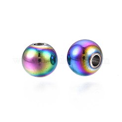 Rack Plating Rainbow Color 304 Stainless Steel Beads&nbsp;STAS-S119-081C-01