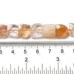 加熱された天然シトリンビーズ連売り  多面カット  正方形  9~10.5x10~10.5x6mm  穴：1mm  約18~20個/連  7.09~7.68インチ（18~19.5cm）&nbsp;G-C109-A11-01