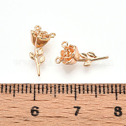 真鍮チャーム  カドミウムフリー＆ニッケルフリー＆鉛フリー  花のチャーム  18KGP本金メッキ  13.2x6x5mm  穴：0.7mm&nbsp;KK-T074-56G