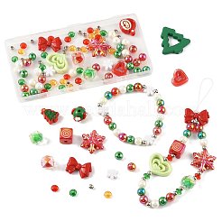 100Pcs 19 Styles Christmas Acrylic Beads&nbsp;MACR-FS0002-33