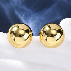 半円形 304 ステンレススチール スタッド イヤリング  ゴールドカラー  10mm&nbsp;EJEW-A125-80A-G