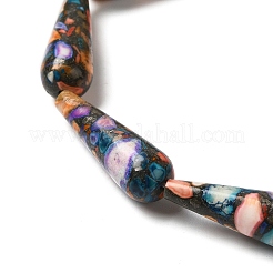 天然石ハウライトビーズ連売り  染め  ティアドロップ  カラフル  30x10mm  穴：1mm  約13個/連  15.35''（39センチメートル）&nbsp;G-Q181-D01-01