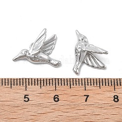 304ステンレスペンダント  鳥のチャーム  変色防止  ステンレス鋼色  12x16.5x4.5mm  穴：1.5mm&nbsp;STAS-Z121-11P