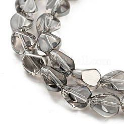 Pearl Luster Plated Electroplate Transparent Glass Beads Strands&nbsp;EGLA-G037-04A-PL01