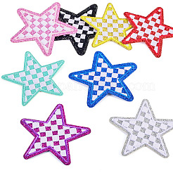 8Pcs 2 Styles Star with Lattice Computerized Embroidery Polyester Iron on/Sew on Patches&nbsp;PATC-TAC0001-28