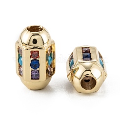 Brass Micro Pave Cubic Zirconia Beadsong-Lasting Plated&nbsp;ZIRC-P089-24A-G01