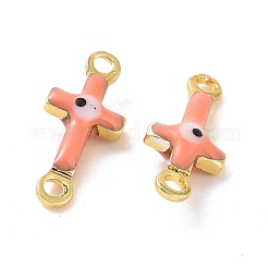 Brass Enamel Connector Charms&nbsp;KK-J302-08G-04