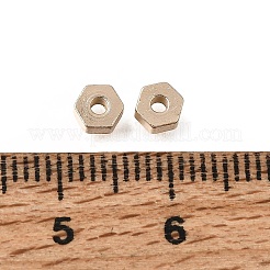 真鍮ビーズ  六角  ラックめっき  長持ちメッキ  ライトゴールド  4.5x4.5x2mm  穴：1.5mm&nbsp;KK-CBA0DF0-06KCG