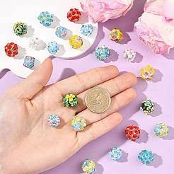 8個 8色 手作りの凹凸ランプワークビーズ  ラウンド  ミックスカラー  12~13mm  穴：1.5~1.6mm  1pc /カラー&nbsp;LAMP-YW0004-17
