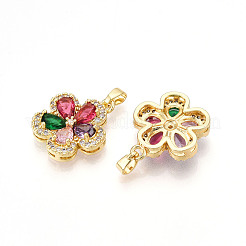 Brass Micro Pave Cubic Zirconia Pendants&nbsp;KK-N257-34G
