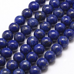 天然石ラピスラズリビーズ連売り  ラウンド  8mm  穴：1mm  約45~47個/連  15インチ（380mm）&nbsp;G-G953-03-8mm