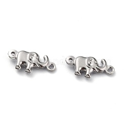 真鍮製リンクコネクター  象の形  プラチナ  14x6.5x2.5mm  穴：1mm&nbsp;X-KK-O131-02-P