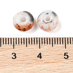 オペークスプレープリントガラスビーズ  ロンデル  ライトコーラル  8x5mm  穴：2mm&nbsp;X1-GLAA-G118-01Q