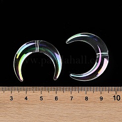 透明なアクリルビーズ  ムーン  クリアAB  27.5x33x7mm  穴：2mm&nbsp;OACR-B019-02A