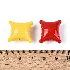 不透明なアクリルビーズ  クッション  ミックスカラー  18.5x20x13mm  穴：3mm&nbsp;SACR-T018-14M