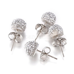 Rhinestone Ball Stud Earrings&nbsp;EJEW-F063-B01