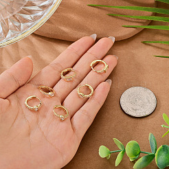 6Pcs 3 Styles Brass Micro Pave Clear Cubic Zirconia Hoop Earrings&nbsp;EJEW-TA0001-90C