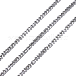真鍮ツイストチェーン  カーブチェーン  ダイヤモンドカット  ハンダ付け  多面カット  スプールで  オーバル  鉛フリー＆カドミウムフリー  プラチナ  1.5x1x0.35mm  約301.83フィート（92m）/ロール&nbsp;CHC-S109-P