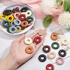 60Pcs 10 Colors Wood Pendants&nbsp;WOOD-NB0002-22