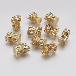 イオンプレーティング（IP）304ステンレススチールヨーロピアンビーズ  大穴ビーズ  象の車  ゴールドカラー  15x12x8.5mm  穴：4.5mm&nbsp;STAS-J022-040G