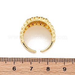 Brass Micro Pave Clear Cubic Zirconia Cuff Rings for Women&nbsp;RJEW-U043-18G