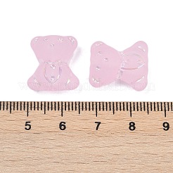 つや消し透明なアクリルビーズ  クマ  シルバーライン入り  ABカラーメッキ  ピンク  17x15x8.5mm  穴：1.8mm  約16個/20g&nbsp;X1-OACR-P029-20B-01