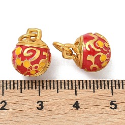 Alloy Enamel Christmas Bell Charms&nbsp;ENAM-B037-03G-01